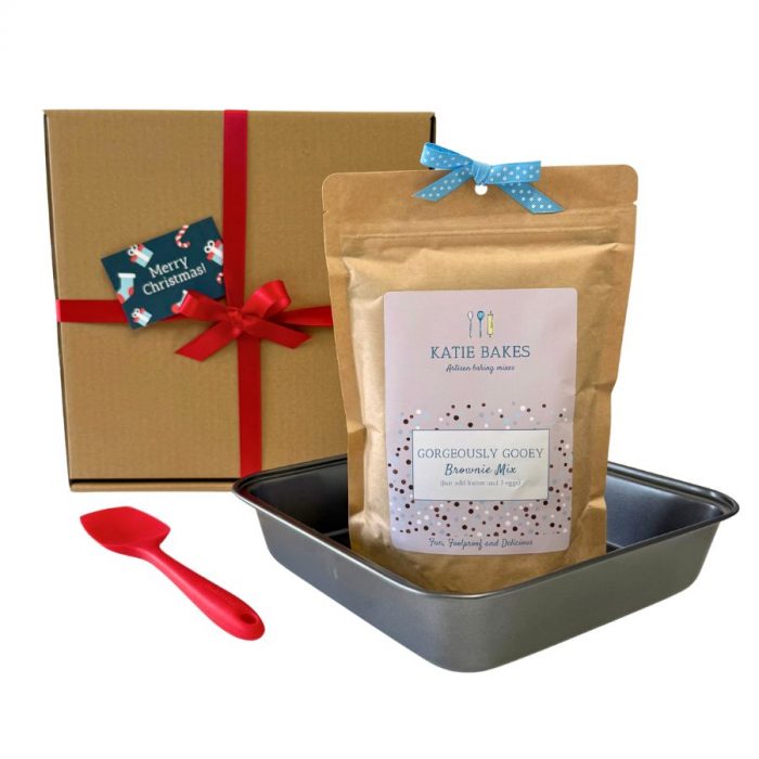 Christmas Chocolate Brownie Baking Kit Gift Set with Baking Tin and Silicone Spoon - Image 2