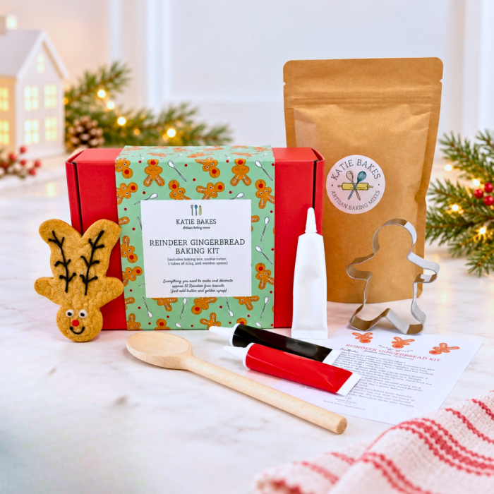Christmas Baking Set-  Reindeer Gingerbread Biscuit Baking Kit Gift Box