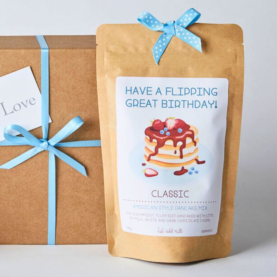 Personalised Pancake Mix and Chalkboard Mug Gift Set with Maple Syrup and Coffee - Image 3