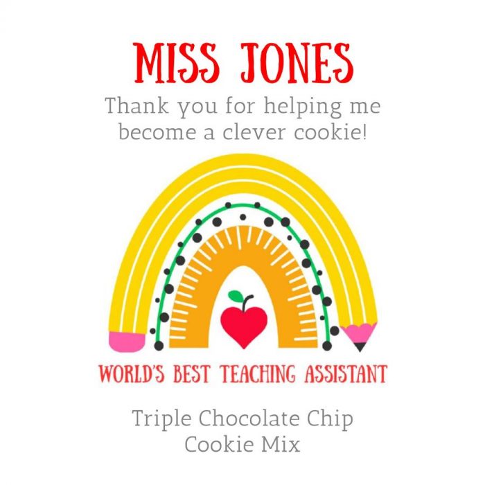 Personalised "World's Best Teaching Assistant" Cookie Mix Box - Image 3