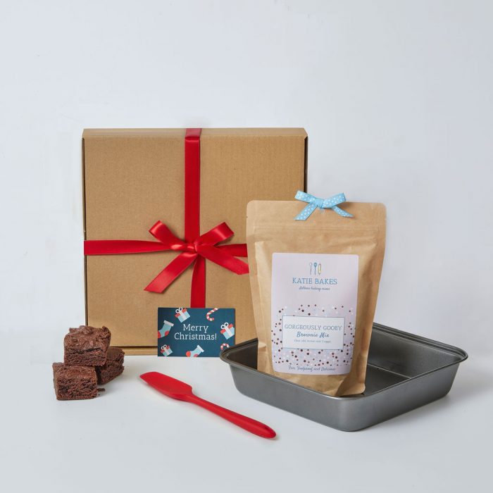 Christmas Chocolate Brownie Baking Kit Gift Set with Baking Tin and Silicone Spoon - Image 2