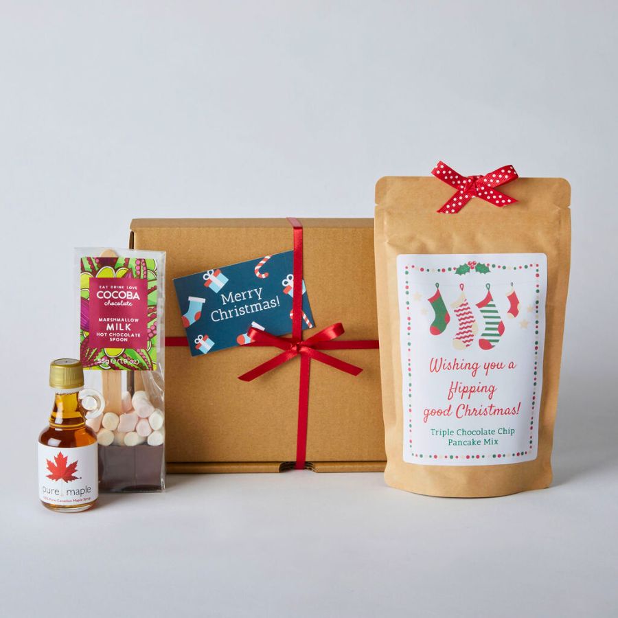 Personalised Christmas Pancake Gift Set with Personalised Pancake Mix, Hot Chocolate Spoon and Maple Syrup - Image 2