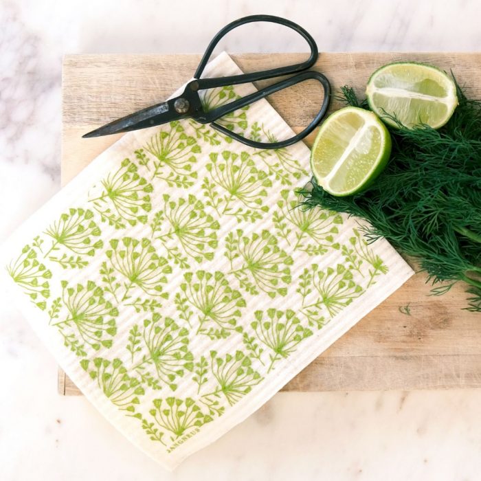 Eco-Friendly Swedish Dishcloth – Green Dill Design