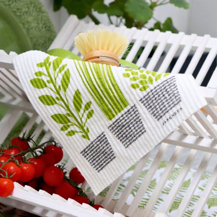 Eco-Friendly Swedish Dishcloth – Green Herbs Design