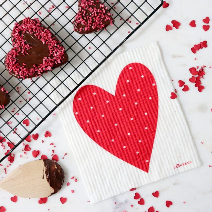 Eco-Friendly Swedish Dishcloth – Red Heart Design