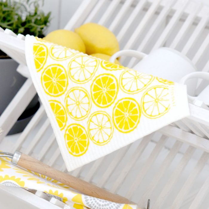 Eco-Friendly Swedish Dishcloth – Yellow Lemons Design