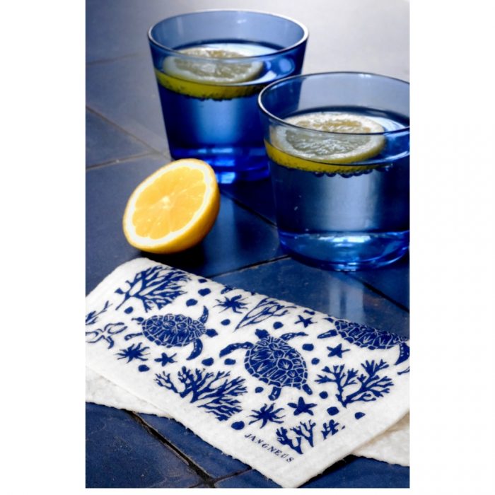 Eco-Friendly Swedish Dishcloth – Blue Turtle Design