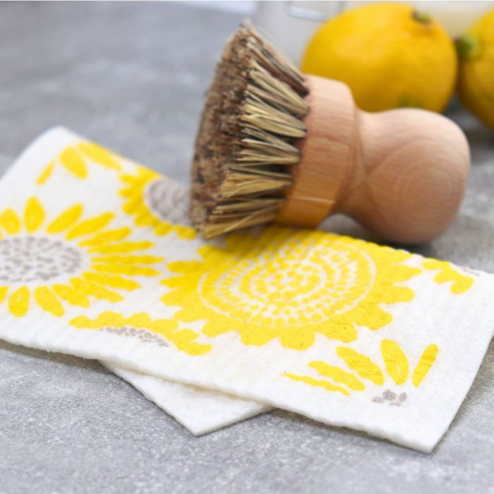 Eco-Friendly Swedish Dishcloth – Yellow Sunflower Design