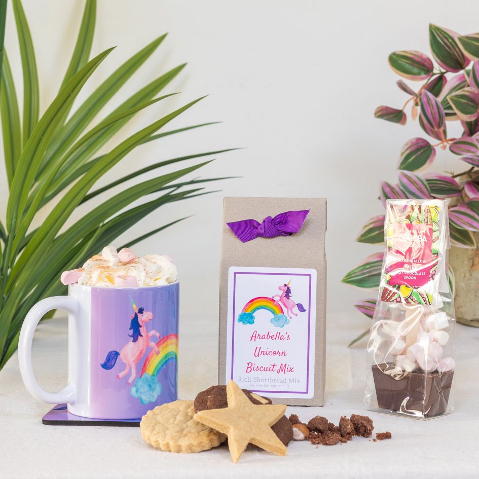 Unicorn Mug, Coaster and Baking Mix Gift Set with Apron - Image 5